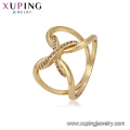 14976 Modeschmuck elegante 18 Karat Gold Fingerring, Kupferlegierung Zirkon Ringe für Mädchen